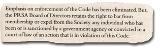 PR Society ethics code