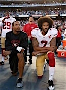 NFL player protests during the National Anthem