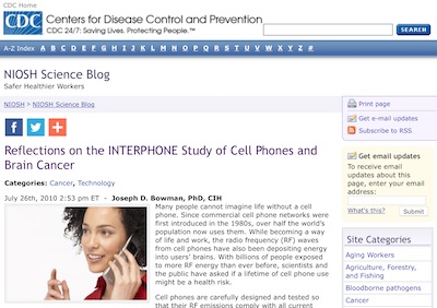 CDC - Interphone Study of Cell Phones