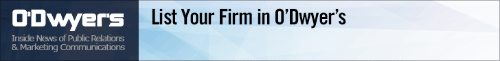List Your PR Firm With O'Dwyer's and Get New Business