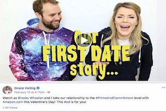Hunter Public Relations celebrated Valentine’s Day 2018 by amplifying a popular social media meme, which positioned “Prime and Commitment” as the more aspirational alternative to “Netflix and Chill.” Hunter PR developed	a digital-first campaign for Amazon Prime that leveraged high-reach, meme-friendly influencer partners	to share comical branded posts and lay the groundwork for the release of a branded video developed with one of YouTube’s most popular personalities, Grace Helbig.
