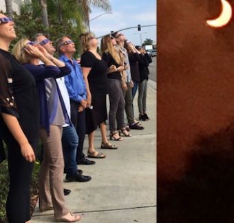 The Hoyt Org PR team looking towards the eclipse