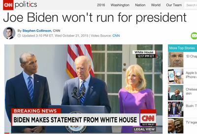 CNN.com, Joe Biden won't run for president