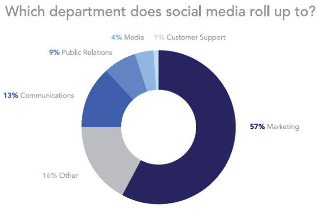 Which department does social media roll up to?