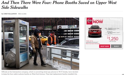 And Then There Were Four: Phone Booths Saved on Upper West Side Sidewalks
