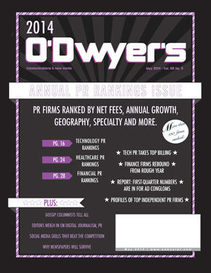 O'Dwyer's 2014 PR Firm Rankings Magazine