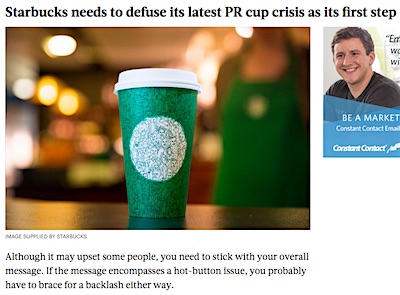 Atlanta Chronicle article on Starbucks new cup
