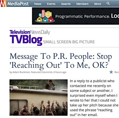 MediaPost article - Stop 'reaching out'