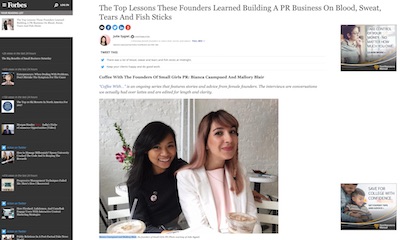 Forbes article on Bianca Caampued & Mallory Blair