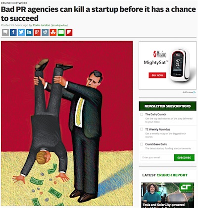 Tech Crunch article on bad PR agencies killing startups