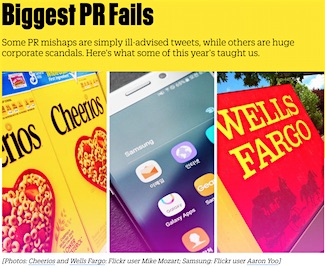Fast Company: Three Biggest PR Fails of 2016