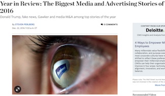 WSJ - Biggest Media, Ad stories of 2016