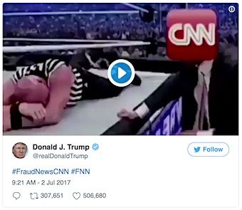 Mock video of Trump tackling 