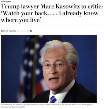 Washington Post article on Marc Kasowitz