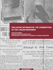 Stanford University study: Evaluating Information: The Cornerstone of Civic Online Reasoning