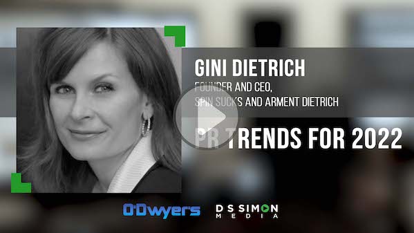O'Dwyer's/DS Simon Video Interview Series: Gini Dietrich, Founder & CEO, Spin Sucks & Arment Dietrich