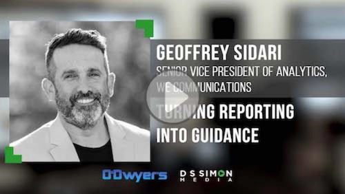 O'Dwyer's/DS Simon Video Interview Series: Geoffrey Sidari, Sr. VP, Analytics, WE Communications