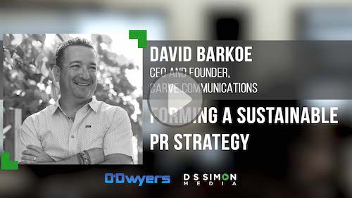 O'Dwyer's/DS Simon Video Interview Series: David Barkoe, CEO & Founder, Carve Communications