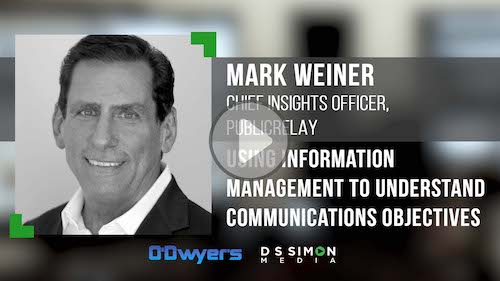 O'Dwyer's/DS Simon Video Interview Series: Mark Weiner, Chief Insight Officer, PublicRelay