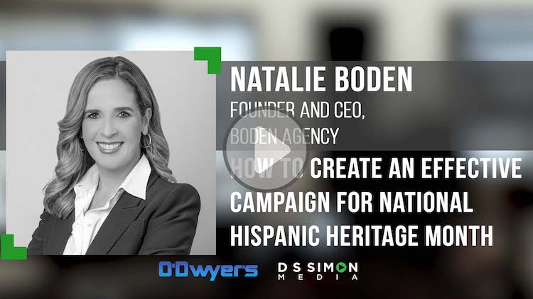 O'Dwyer's/DS Simon Video Interview Series: Natalie Boden, Founder & CEO, Boden Agency