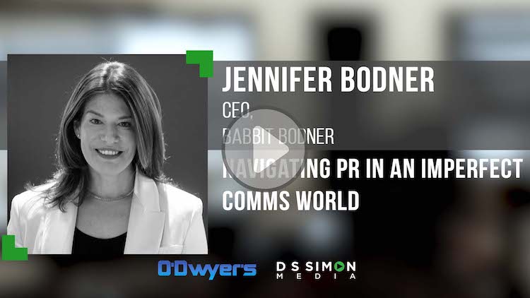 O'Dwyer's/DS Simon Video Interview Series: Jennifer Bonder, CEO, Babbit Bodner
