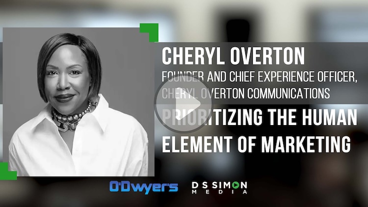 O'Dwyer's/DS Simon Video Interview Series: Cheryl Overton, Cheryl Overton Communications